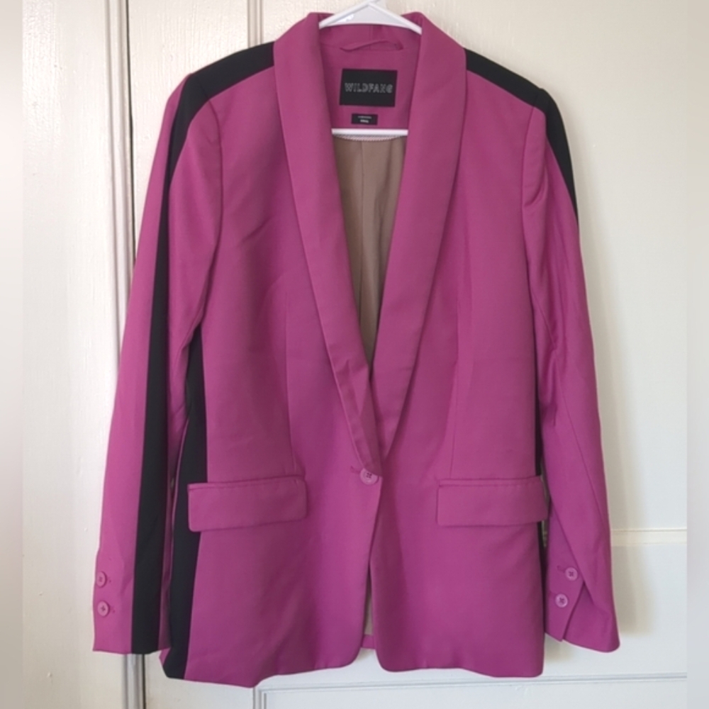 Wildfang Empower Colorblock Tux Blazer Pink Black Sz Small‎ Career Party